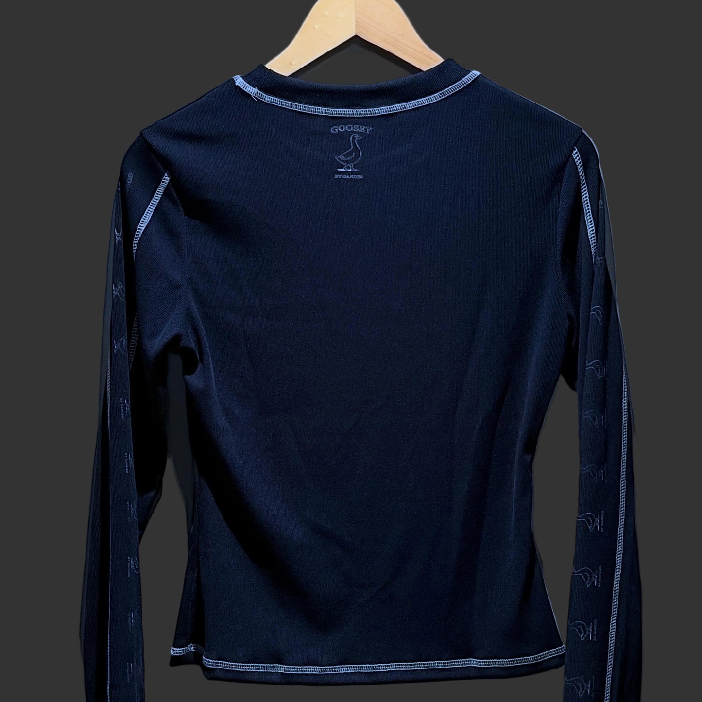 navy contrast stitch compression top