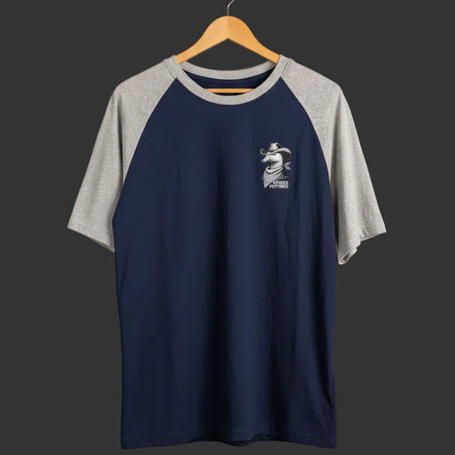 front on shot on this shirt with the same grey charcoal background as the other clothing items with this shirt on a wooden hanger
