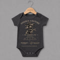 Dunbar × Goosey Couture charcoal baby grow, clean Shopify product view