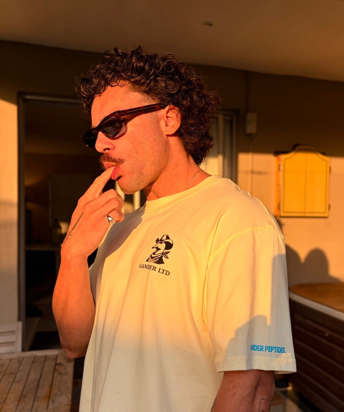 Yellow Gander LTD oversized tee front in the original editorial